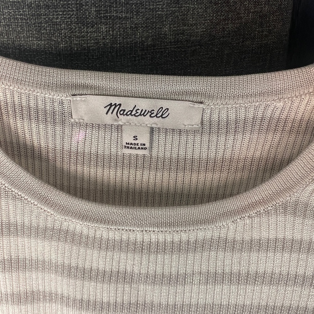 Madewell Striped Gray Women's Top sz S - Picture 4 of 5